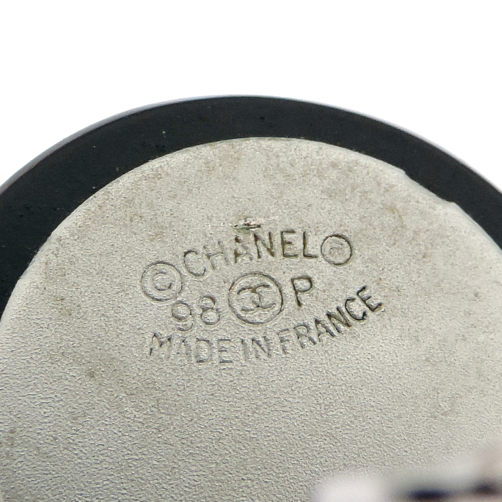 CHANEL Authentic Black Logo Earrings - Picture 5 of 6